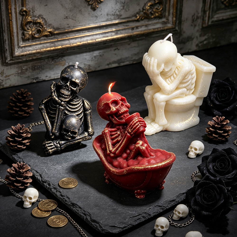 Soap Making Additives - 3D 현실적인 해골 모양의 변기 및