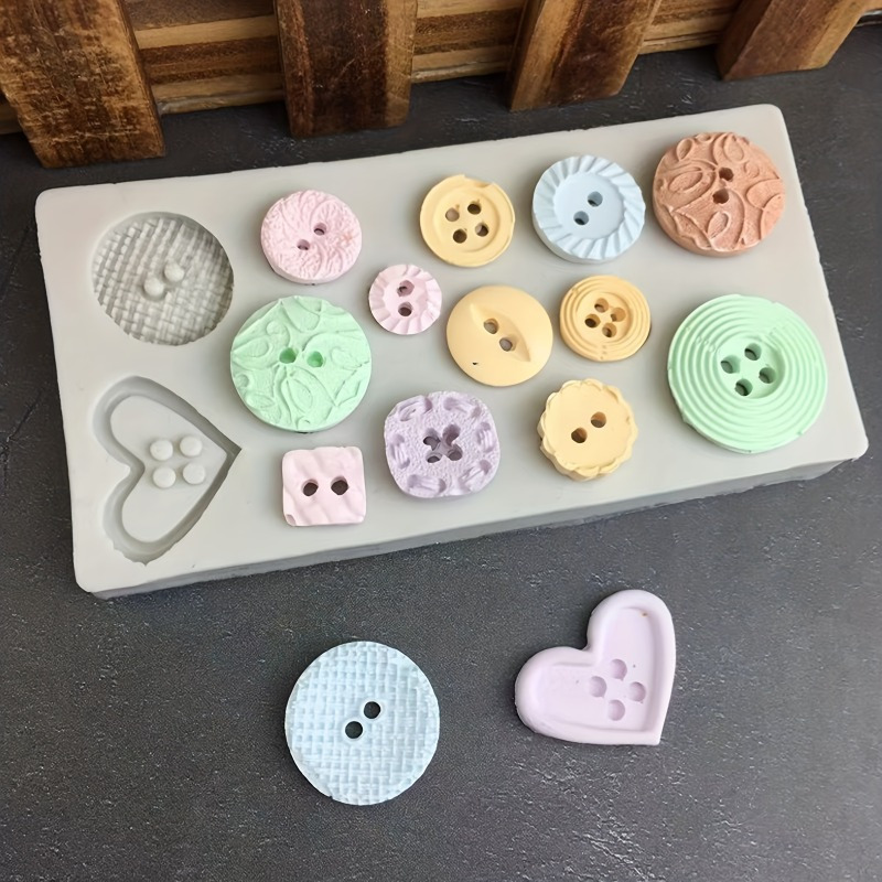 Soap Making Handmade - 버튼 모양 실리콘 몰드 비누 및