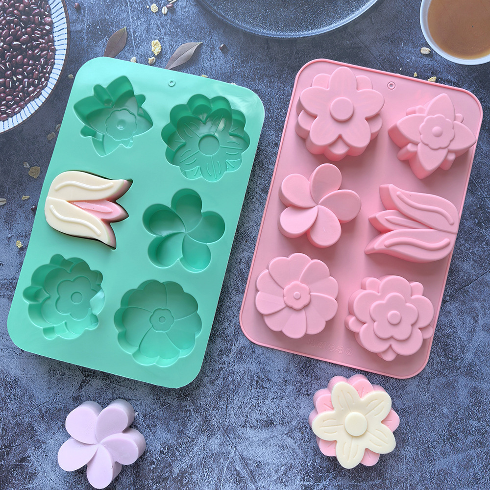 Soap Making Instructions - 다양한 꽃 모양 실리콘 몰드, 비누