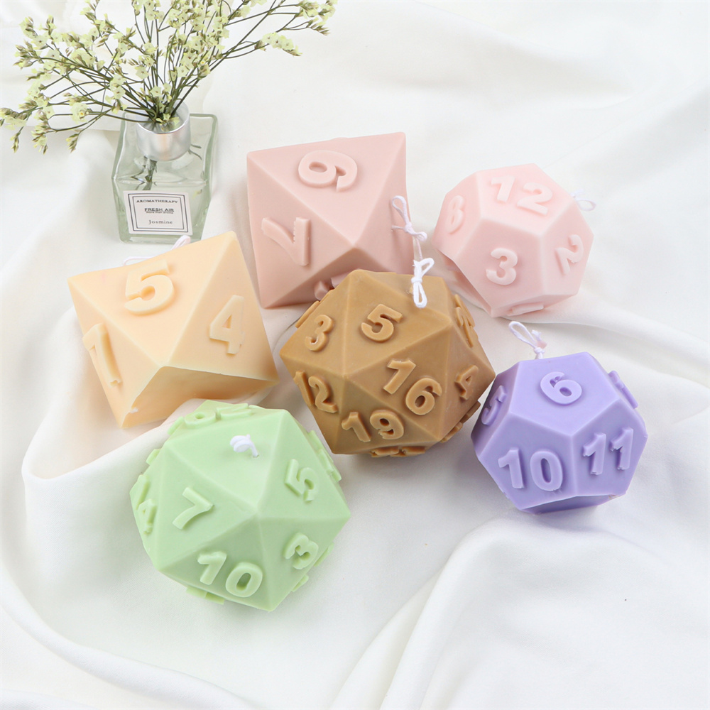Soap Making Additives - 대형 실리콘 다면체 주사위 양초 금형