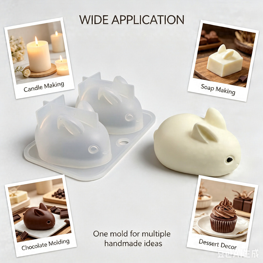 3D 미니 토끼 실리콘 몰드 식품 등급 2구 토끼 모양 - Soap Making Instructions 리뷰 및 가격