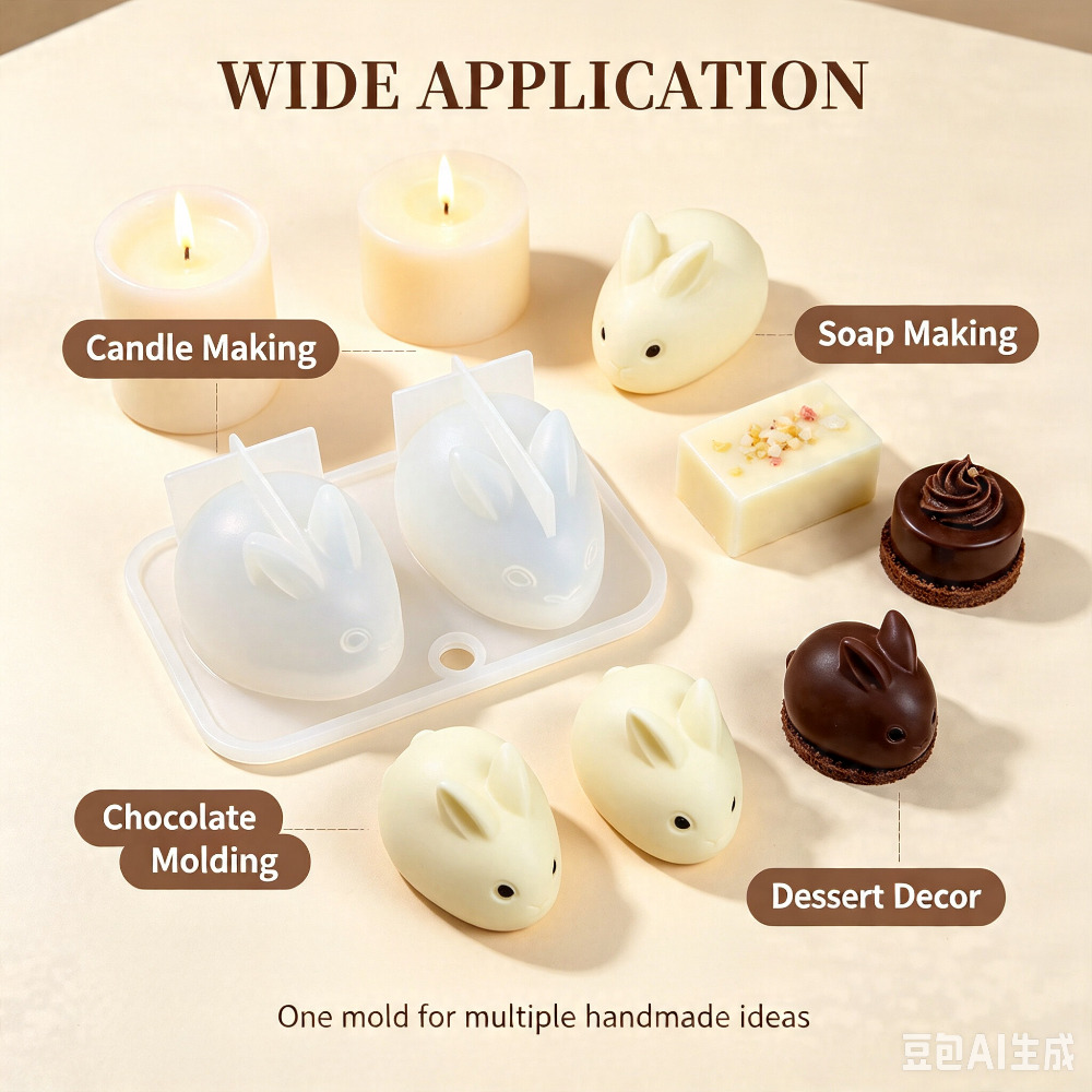3D 미니 토끼 실리콘 몰드 식품 등급 2구 토끼 모양 - Soap Making Instructions 리뷰 및 가격