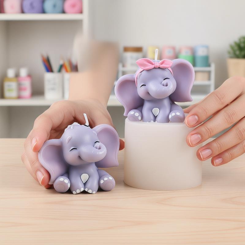 귀여운 3D 코끼리 실리콘 캔들 몰드, 쉽게 분리되는  - Soap Making Handmade 리뷰 및 가격