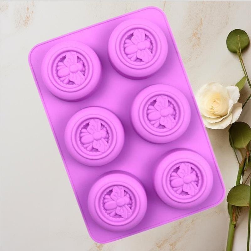 새로운 6구 원형 벌집 패턴 실리콘 비누 몰드 DIY  - Soap Making Additives 리뷰 및 가격