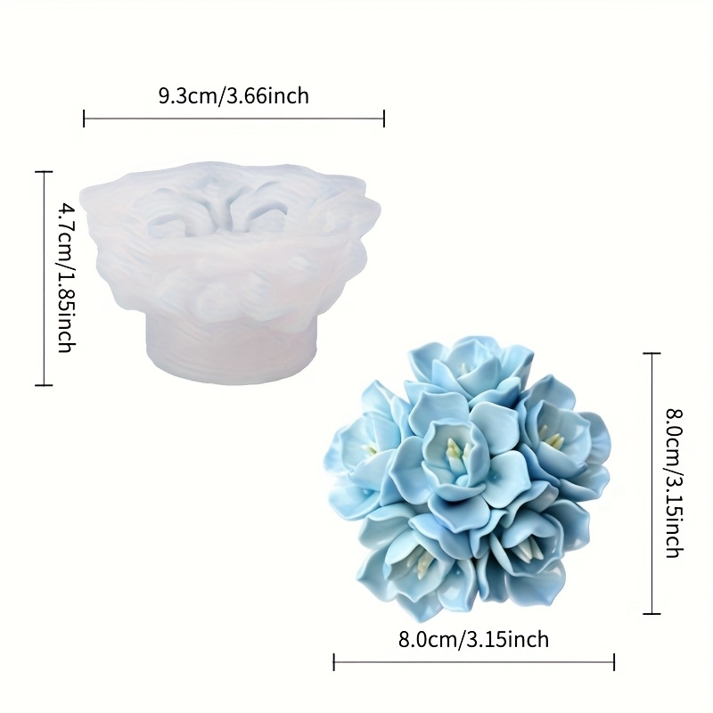 1개의 수국 양초 실리콘 몰드, 양초, 비누, 레진 공 - Soap Making Handmade 리뷰 및 가격