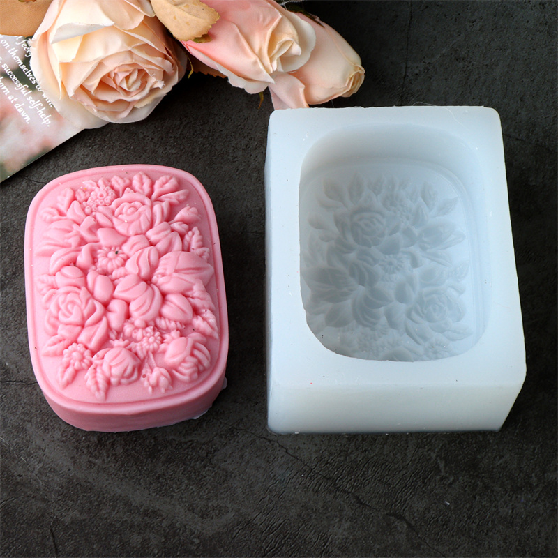 정사각형 꽃무늬 실리콘 비누 몰드 (장미와 가드니아 패 - Soap Making For Beginners 리뷰 및 가격