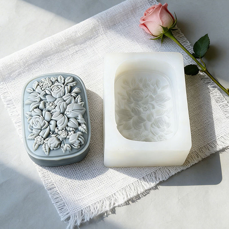 정사각형 꽃무늬 실리콘 비누 몰드 (장미와 가드니아 패 - Soap Making For Beginners 리뷰 및 가격
