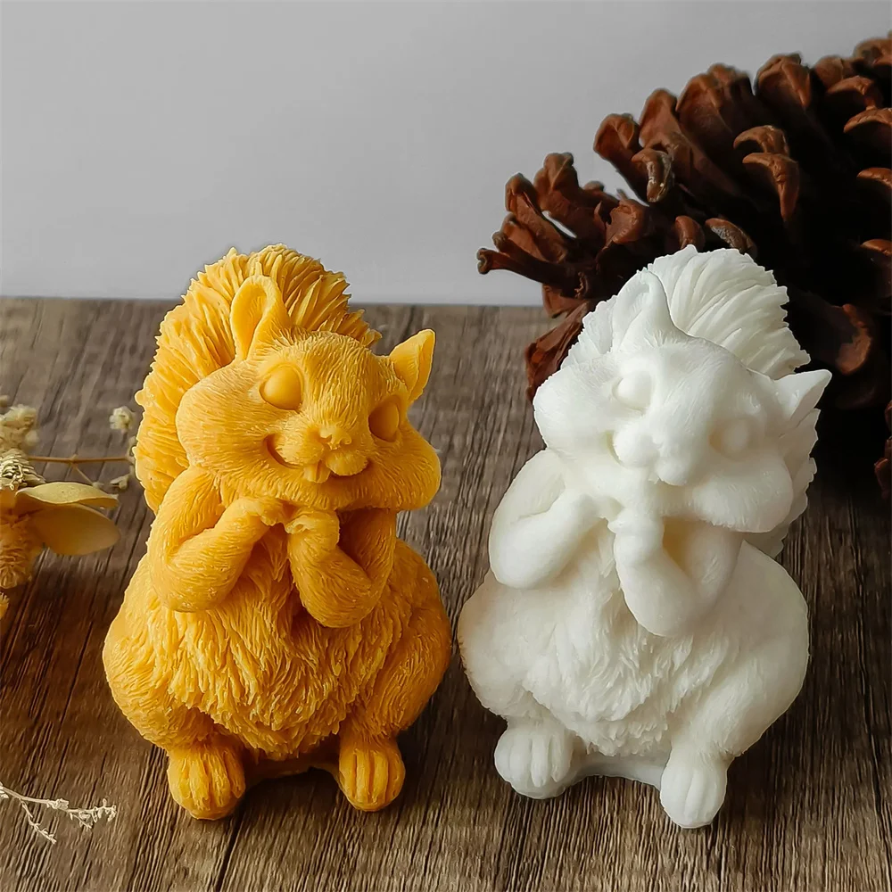 귀여운 다람쥐 양초 실리콘 몰드 3D 솔방울 향기로운  - Soap Making Additives 리뷰 및 가격